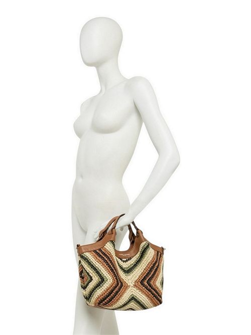 borsa donna dua media in paglia intrecciata multicolor Gianni Chiarini | BS 12189 DIAMIXWILLOW